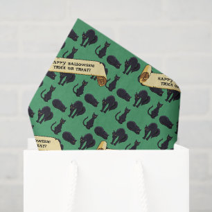 Niedliche schwarze Katzen Glückliches Halloween! T Seidenpapier