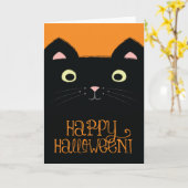 Niedliche schwarze Katzen-Halloween-Karte Karte (Gelbe Blume)