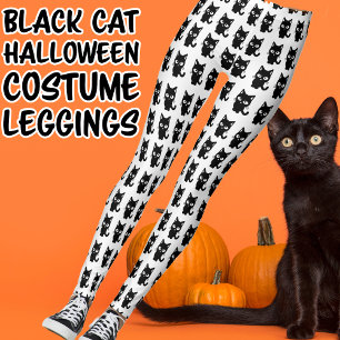 Niedliche Schwarze Katzen Halloween-Kostüme Leggings