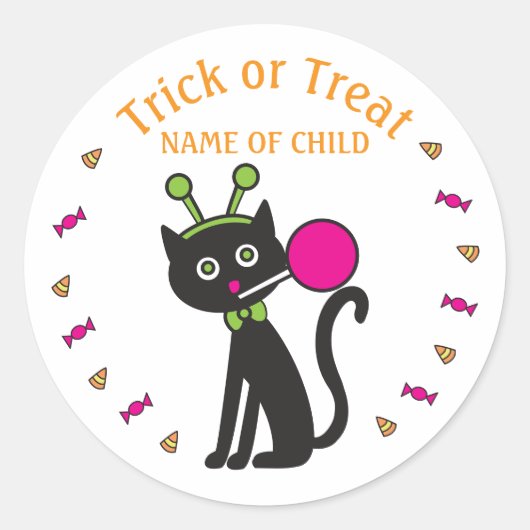 Niedliche Schwarze Katzen Halloween Sticker (Vorderseite)