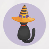 Niedliche Schwarze Katzen Hexen Hats Stickers Set Etiketten (Design 2)