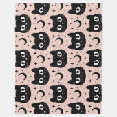 Niedliche Schwarze Katzen & Himmelskörper Hallowee Fleecedecke (Vorderseite)