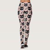 Niedliche Schwarze Katzen & Himmelskörper Hallowee Leggings (Rückseite)