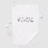 Niedliche Schwarze Katzen in GastKostümen Frauen u Golfhandtuch (Insitu)