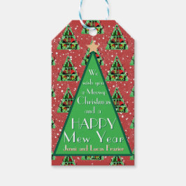 Niedliche Schwarze Katzen in Sweaters Weihnachtsba Geschenkanhänger