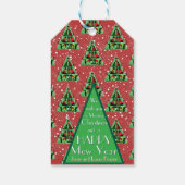 Niedliche Schwarze Katzen in Sweaters Weihnachtsba Geschenkanhänger (Rückseite)