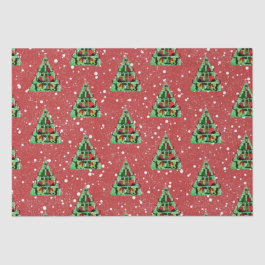 Niedliche Schwarze Katzen in Sweaters Weihnachtsba Seidenpapier (Vorderseite)