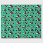 Niedliche Schwarze Katzen in Weihnachtssüßen Wrapp Geschenkpapier (Flach)