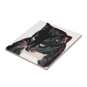 Niedliche schwarze Katzen-Kinder Fliese (Seite)