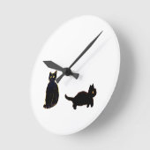 Niedliche Schwarze Katzen Kunst Runde Wanduhr (Winkel)