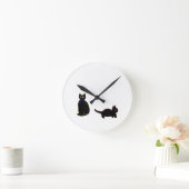 Niedliche Schwarze Katzen Kunst Runde Wanduhr (Zuhause)