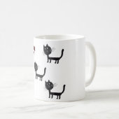 Niedliche schwarze Katzen Kunst Tasse (VorderseiteRechts)