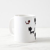 Niedliche schwarze Katzen Kunst Tasse (Vorderseite Links)