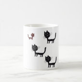 Niedliche schwarze Katzen Kunst Tasse (Mittel)