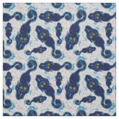 Niedliche Schwarze Katzen mit Blume-Muster Stoff (Muster)