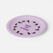 Niedliche Schwarze Katzen Muster Alter Geburtstag Pappteller (Schrägansicht)