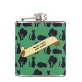 Niedliche schwarze Katzen sind magisch! Retro Pixe Flachmann (Vorderseite)