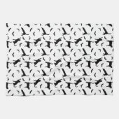 Niedliche schwarze Katzen und Fledermäuse-Muster z Geschirrtuch (Horizontal)