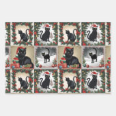 Niedliche Schwarze Katzen Weihnachtskollektion für Geschenkpapier Set (Vorderseite 2)