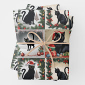 Niedliche Schwarze Katzen Weihnachtskollektion für Geschenkpapier Set (Beispiel)