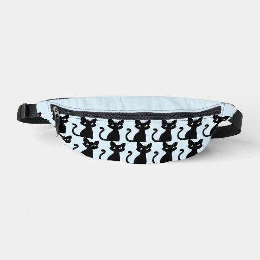 NIEDLICHE SCHWARZE KATZFANTASTE BAUCHTASCHE (Vorderseite)