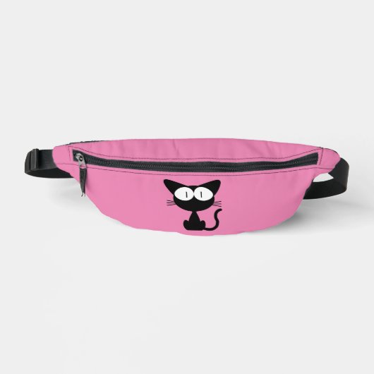 NIEDLICHE SCHWARZE KATZFUNNY FANNY PACK BAUCHTASCHE (Vorderseite)