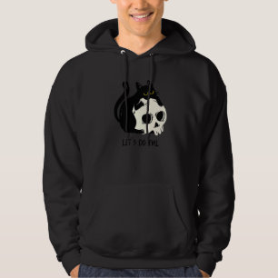 Niedliche schwarze Kitte mit schwarzer Katzenmatte Hoodie