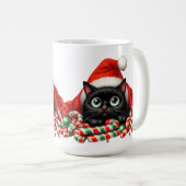 NIEDLICHE SCHWARZE KITTEN KANDY CANDY CANDY CANES  KAFFEETASSE (VorderseiteRechts)