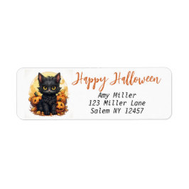 Niedliche Schwarze Kitten mit Jack-O-Lanterns Hall