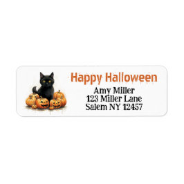 Niedliche Schwarze Kitten mit Jack-O-Lanterns Hall