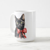 NIEDLICHE SCHWARZE KÜCHE MIT URLAUB ROT BOW KAFFEETASSE (Vorderseite Links)