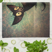 Niedliche schwarze orientalische Katze Handtuch (Gefaltet)