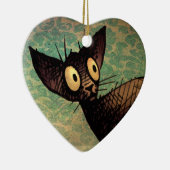 Niedliche schwarze orientalische Katze Keramikornament (Rechts)