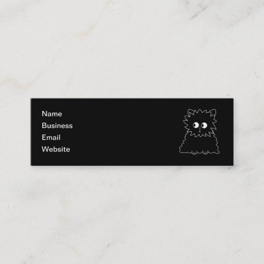 Niedliche schwarze persische Katze Mini Visitenkarte (Vorderseite)