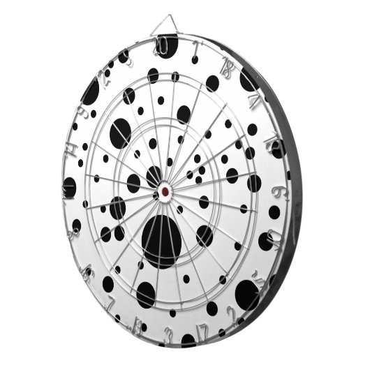 Niedliche schwarze u. weiße Dalmatiner-Stellen Dartscheibe (Vorderseite rechts)