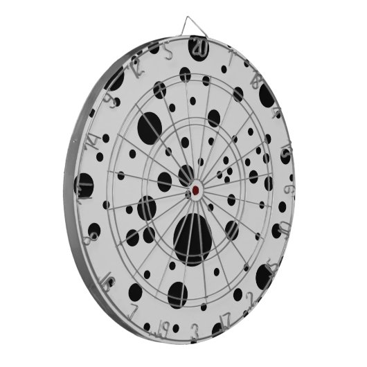 Niedliche schwarze u. weiße Dalmatiner-Stellen Dartscheibe (Vorderseite Links)