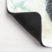 Niedliche schwarze u. weiße Katze Mousepad (Ecke)