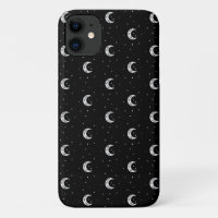 Niedliche schwarze und weiße Mond und Sterne