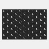 Niedliche schwarze und weiße Mond und Sterne Geschenkpapier Set (Vorderseite 3)