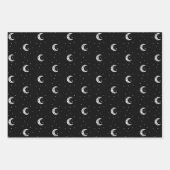Niedliche schwarze und weiße Mond und Sterne Geschenkpapier Set (Vorderseite 2)