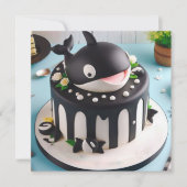 NIEDLICHE SCHWARZE UND WEISSE WÄNDE AM KUCHGEBURTS EINLADUNG (Vorderseite)