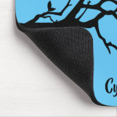 Niedliche Schwarze Vögel und Baumzweig Personalisi Mousepad (Ecke)