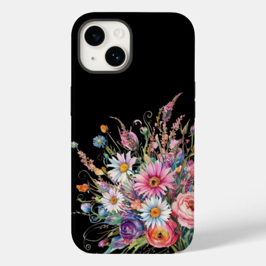 Niedliche schwarze Wildblume Case-Mate iPhone Hülle (Rückseite)