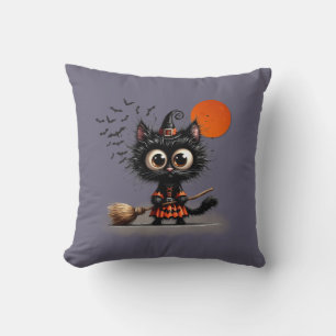 Niedliche Schwarze Witze KätzchenHalloween Kissen
