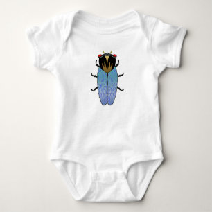 Niedliche schwarze Zikade Baby Strampler