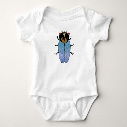Niedliche schwarze Zikade Baby Strampler (Vorderseite)