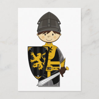Niedliche schwarzer Ritter-Postkarte Postkarte