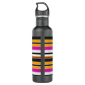 Niedliche, schwarzgelbe Streifen Edelstahlflasche (Rückseite)