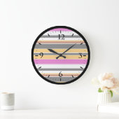 Niedliche, schwarzgelbe Streifen Große Wanduhr (Zuhause)