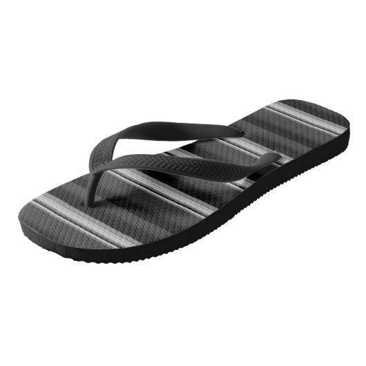 Niedliche schwarzgraue Streifen Badesandalen (Schrägansicht)